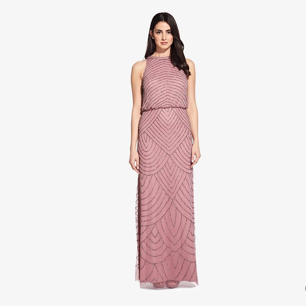 Adrianna Pappell Art Deco Beaded Bridesmaid Dress